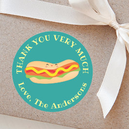 Funny danke Ihnen sehr viel Humorer Hot Dog Puff Runder Aufkleber