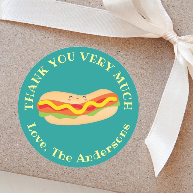 Funny danke Ihnen sehr viel Humorer Hot Dog Puff Runder Aufkleber (Von Creator hochgeladen)