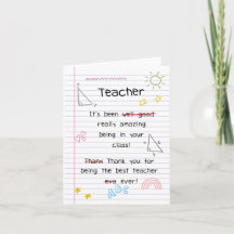 Funny Danke Teacher Card