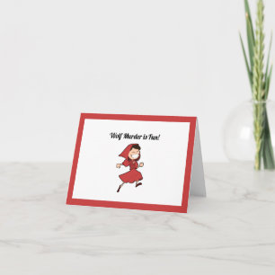 Funny Dark Fairy Tale Little Red Riding Hood Karte