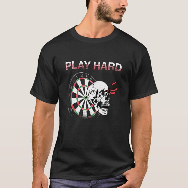 Funny Dart Board Wettbewerb Dark Throw Dart T-Shirt (Vorderseite)