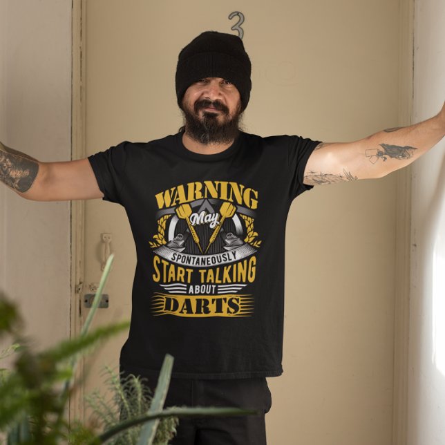 Funny Dart Warning - Dart Player T-Shirt (Von Creator hochgeladen)