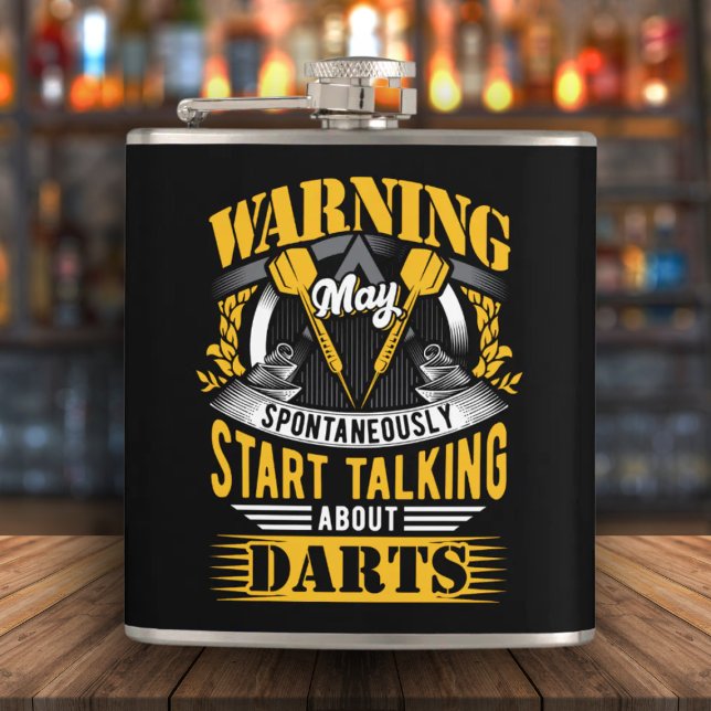 Funny Dart Warnung Flask 6 oz. Flachmann (Von Creator hochgeladen)