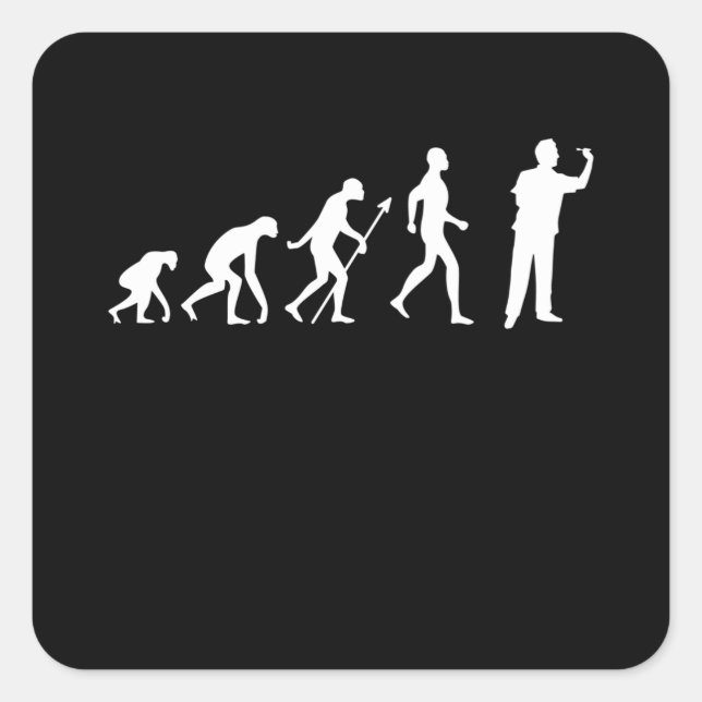 Funny Darts Geschenk Dartist Dart Throwing Quadratischer Aufkleber (Vorderseite)