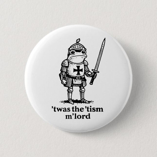 Funny das Tism Mlord Funny Meme Mittelalterliche M Button (Vorderseite)