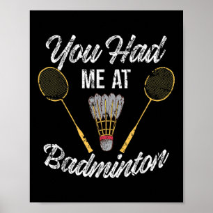 Funny, dass du mich bei Badminton Sports Player Bi Poster