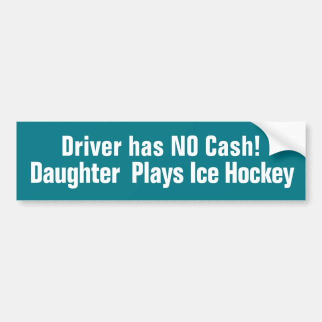 Funny, Daughter Plays Ice Hockey Bumper Sticker Autoaufkleber (Vorne)