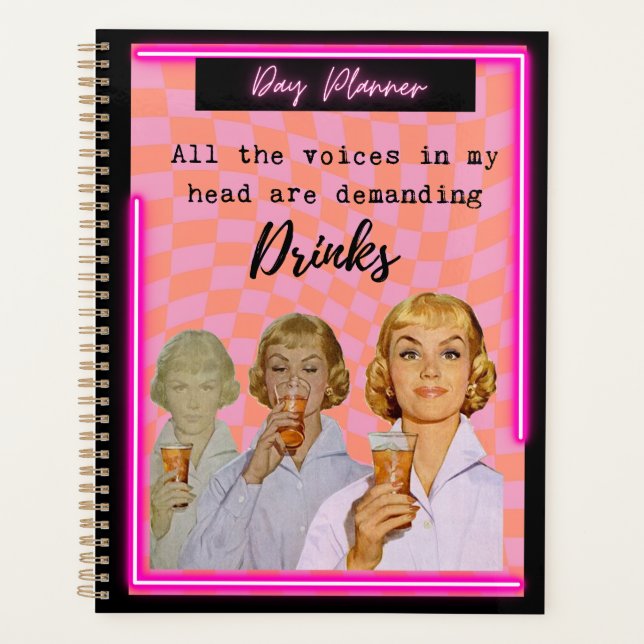 Funny Day Planner/Journal For Women Sassy-Drinks Planer (Vorderseite)