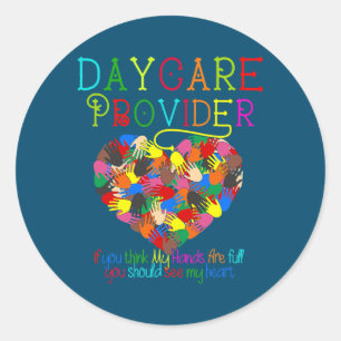 Funny Daycare Provider Kinderbetreuer Runder Aufkleber