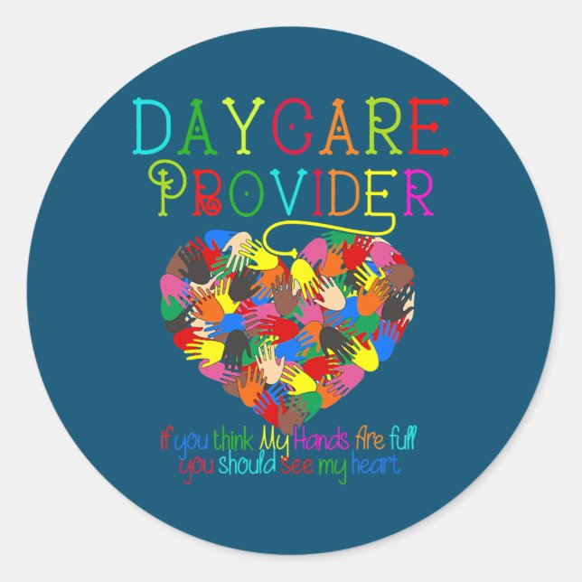 Funny Daycare Provider Kinderbetreuer Runder Aufkleber (Vorderseite)