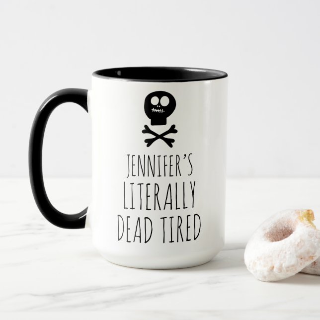 Funny Dead müde Kaffee Lover Custom Tasse (Mit Donut)