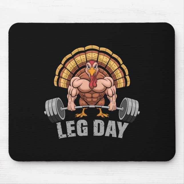 Funny Deadlifting Turkey Leg Day Thanksgiving Dead Mousepad (Vorne)