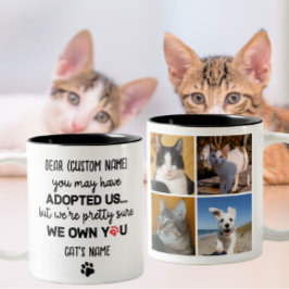 Funny Dear Cat Sprichwort, Custom 4 Cat's Foto & N Zweifarbige Tasse