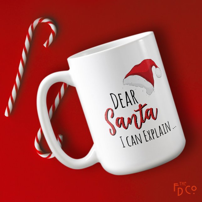 Funny Dear Santa (I can Explain ...) Customizable  Kaffeetasse (Von Creator hochgeladen)
