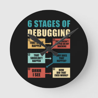 Funny Debugger Programmer - Überlappung Runde Wanduhr
