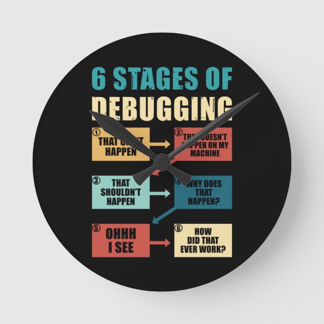 Funny Debugger Programmer - Überlappung Runde Wanduhr (Vorderseite)