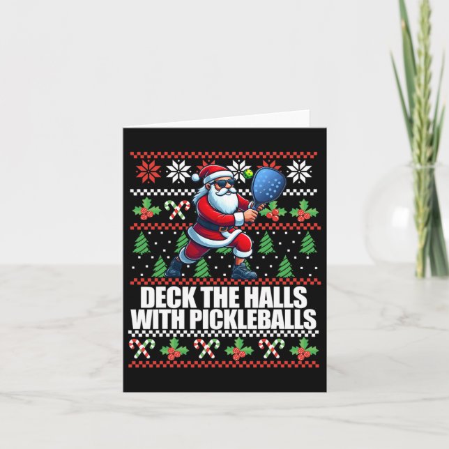 Funny Deck Die Hallen hässlich Weihnachts Sweater  Karte (Vorderseite)