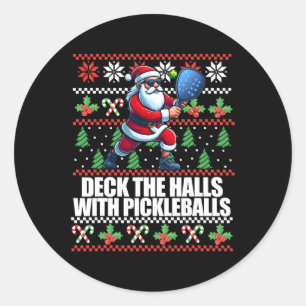 Funny Deck Die Hallen hässlich Weihnachts Sweater Runder Aufkleber