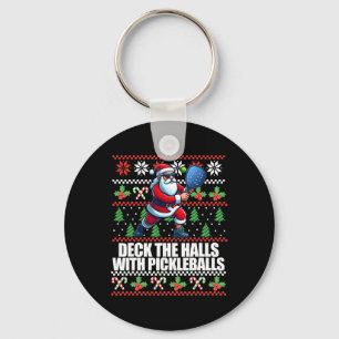 Funny Deck Die Hallen hässlich Weihnachts Sweater Schlüsselanhänger