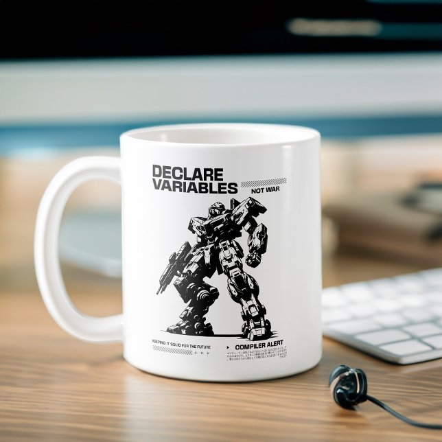 Funny Declare-Variablen nicht Kriegskrieger-Coder Kaffeetasse (Von Creator hochgeladen)