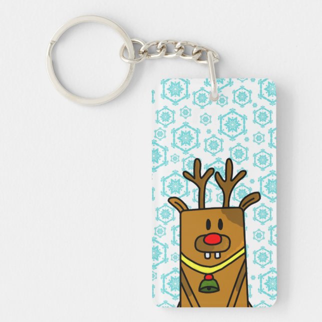 Funny Deer Blue Snowflake Motif Vacances d'hiver (Devant)