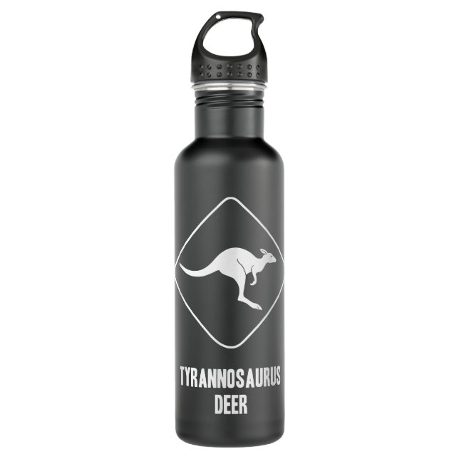 Funny Deer Dinosaur T-Rex Australian Kangaroo Edelstahlflasche (Vorderseite)