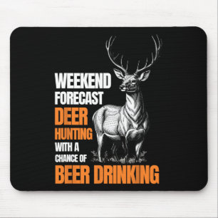 Funny Deer Jagd Jäger trinken Bier für Mousepad