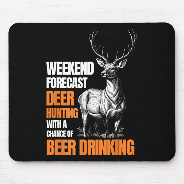 Funny Deer Jagd Jäger trinken Bier für Mousepad (Vorne)