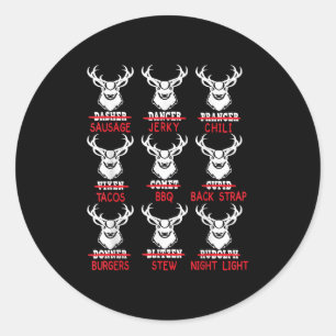 Funny Deer Jagd Santa T-Shirt Männer Frauen Jäger Runder Aufkleber