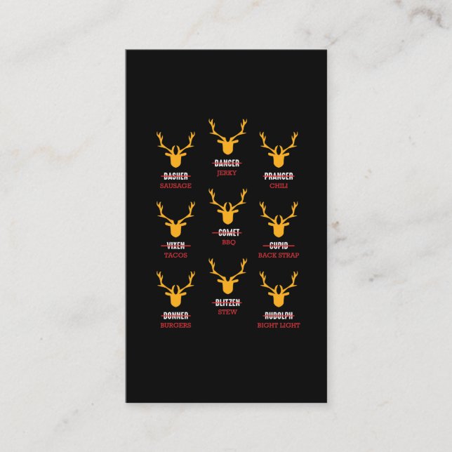 Funny Deer - Jäger aller Rentiere des Weihnachtsma Visitenkarte (Vorderseite)