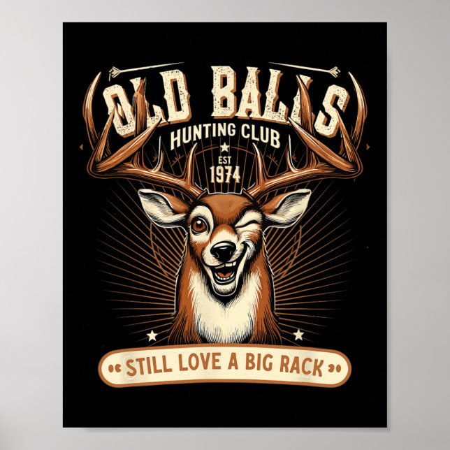 Funny Deer Junting Birthday Pun for Men's 50th Bir Poster (Vorne)