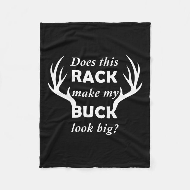 Funny Deer Junting Hunter Rack Big Buck Fleecedecke (Vorderseite)