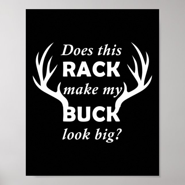 Funny Deer Junting Hunter Rack Big Buck Poster (Vorne)