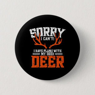 Funny Deer Junting Outfit - Hirschjagd Button