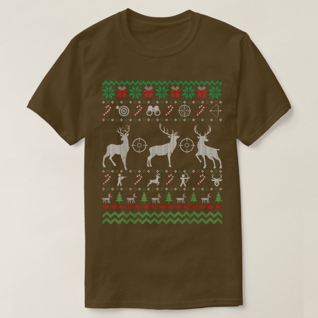 Funny Deer Junting UGY Christmas Sweater Gift for T-Shirt (Design vorne)