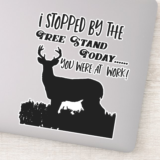 Funny Deer Junting Work Tree Stand Whitetail Buck Aufkleber (Detail)