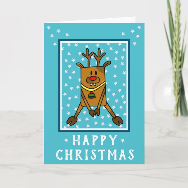 Funny Deer Star Pattern Frohe Weihnachten (Vorderseite)