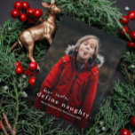 Funny Definition Naughty 3 Foto Weihnachten<br><div class="desc">Eine humorvolle 3 Foto Weihnachtskarte mit einfacher Typografie definiert unschöne Gruß auf der Vorderseite. Die Rückseite ist eine Postkarte mit einem glücklichen neuen Jahr Gruß und 2 Fotos mit persönlicher Nachricht und Namen. Klicken Sie auf die Schaltfläche Bearbeiten,  um dieses Design anzupassen.</div>