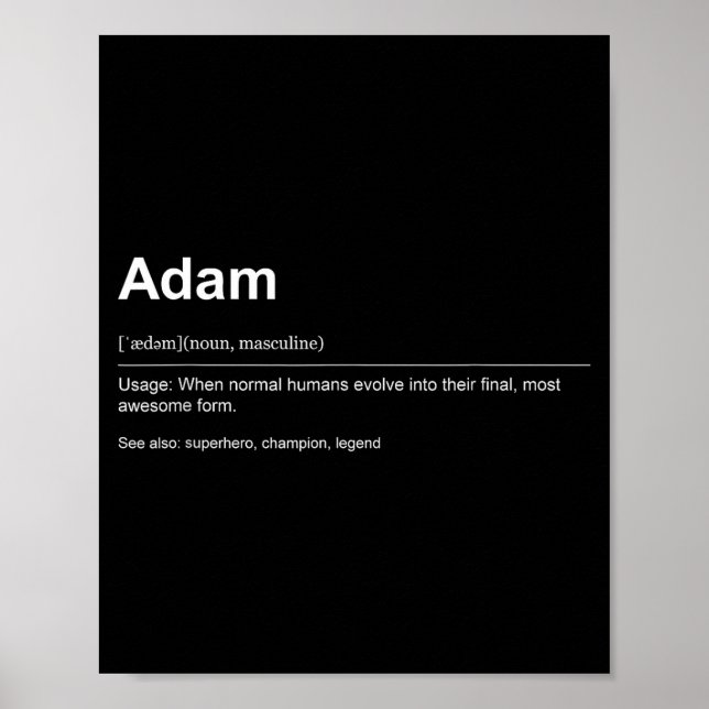 Funny Definition Quote For The Name Adam _  Poster (Vorne)