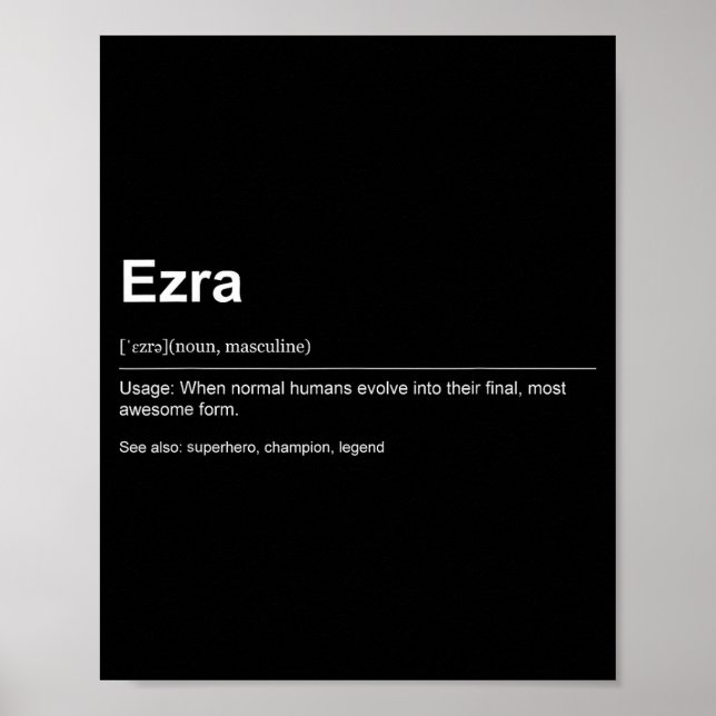 Funny Definition Quote For The Name Ezra _  Poster (Vorne)