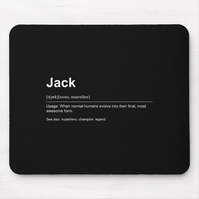 Funny Definition Quote For The Name Jack _  Mousepad (Vorne)
