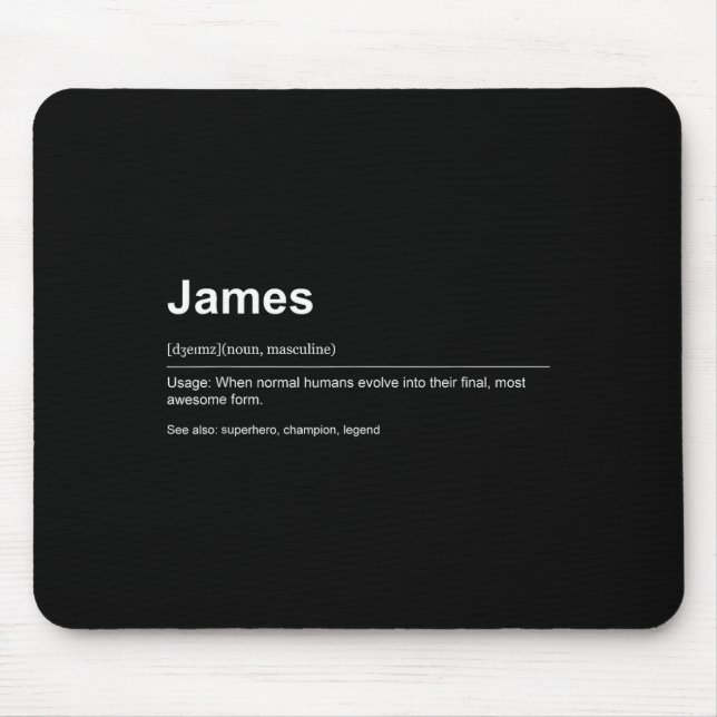 Funny Definition Quote For The Name James _  Mousepad (Vorne)