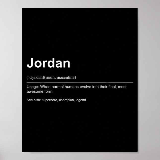 Funny Definition Quote For The Name Jordan _  Poster (Vorne)