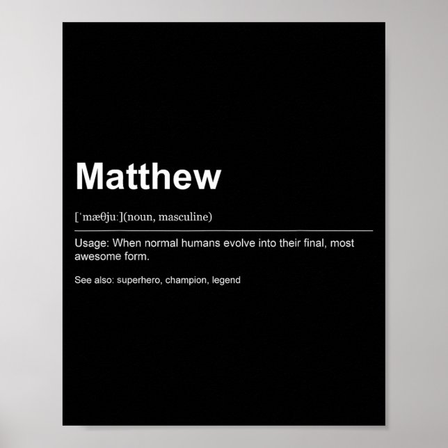Funny Definition Quote For The Name Matthew _  Poster (Vorne)