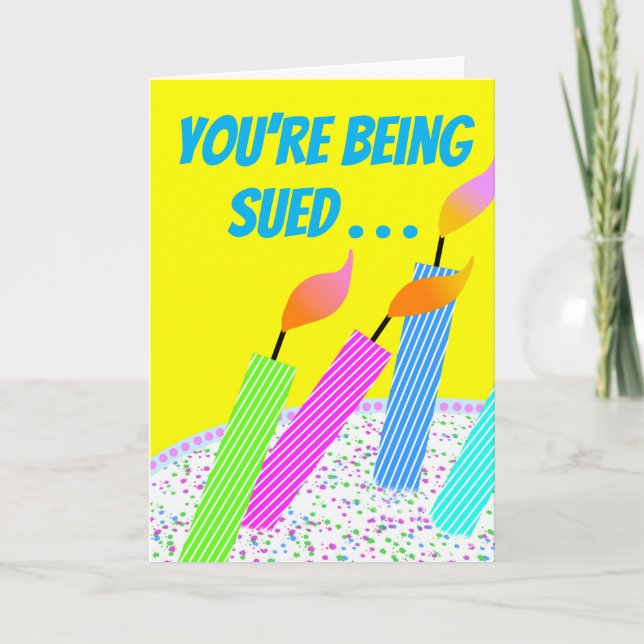 Funny Deflation Birthday Lawsuit Karte (Vorderseite)