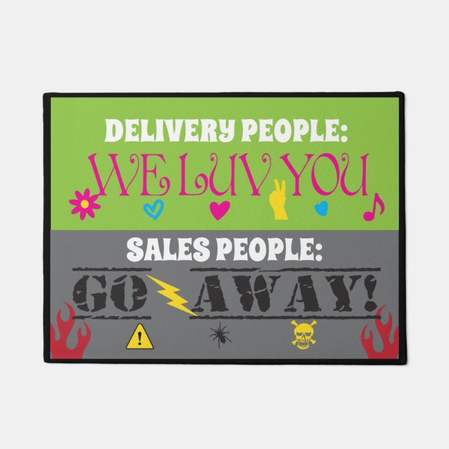Funny Delivery People, von denen wir hoffen, dass  Fußmatte (Vorderseite)