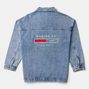 Funny Denim Jacket Weckend Text - Bitte warten Jeansjacke