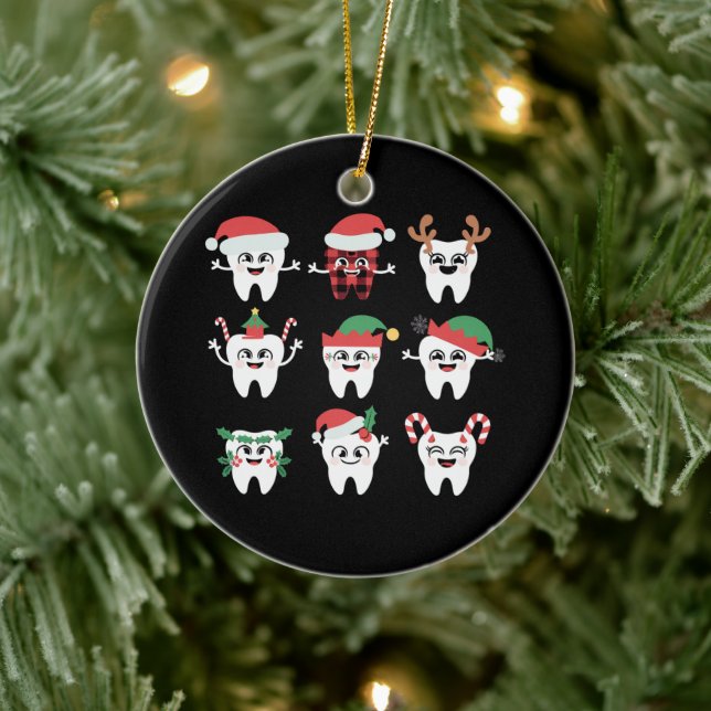 Funny Dental Christmas Tees Niedlichen Xmas Zahnar Keramik Ornament (Baum)