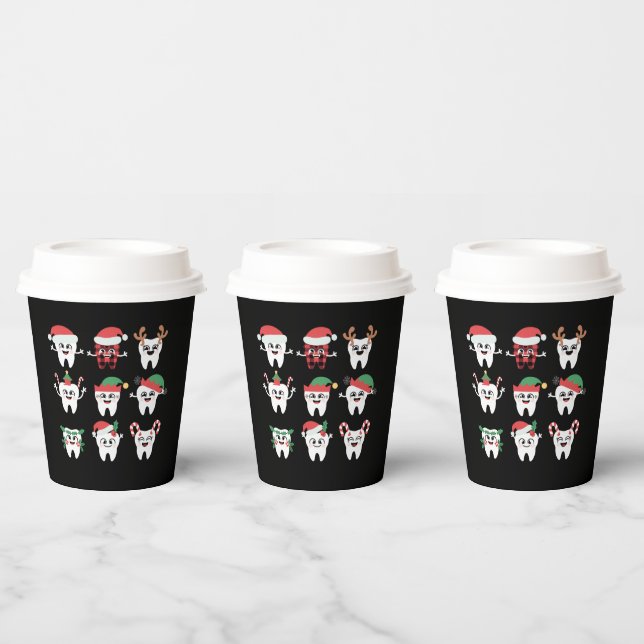 Funny Dental Christmas Tees Niedlichen Xmas Zahnar Pappbecher (Multi)