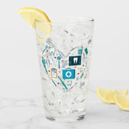 Funny Dental Dentist Tool Herz Glas